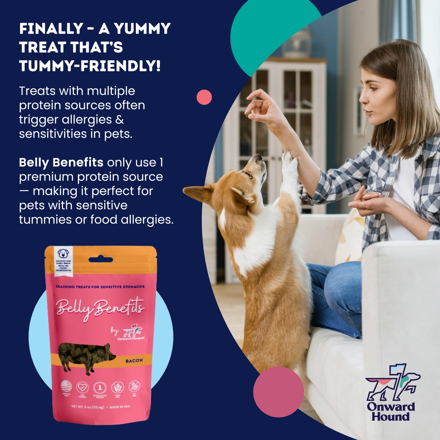 Onward Hound Belly Benefits | Training Treats for Sensitive Stomachs